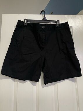 LOFT Navy Blue High-Rise Tailored Bermuda Shorts